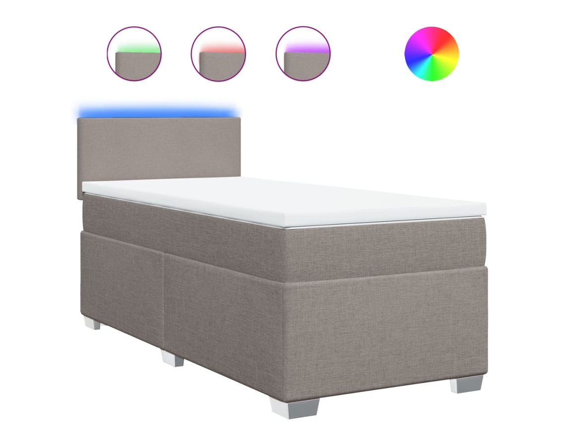 Box Spring Bed, Box Spring Beds Vidaxl Cinzento-acastanhado Tecido (90 X 190 Cm)