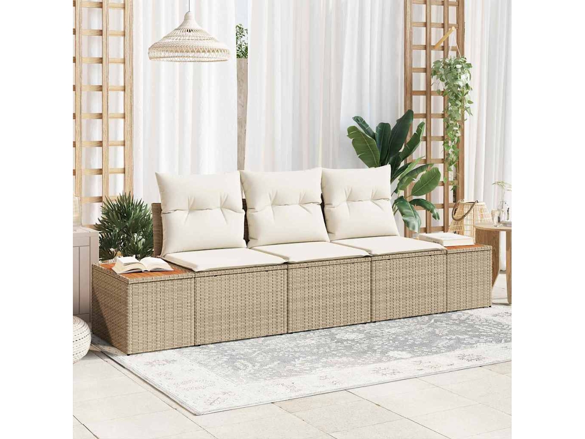 Vidaxl Conjunto De Sofá De Jardim 3 Unid. 3-número De Lugares