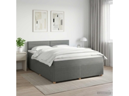 Vidaxl Cama Box Spring Com Colchão Cinzento-escuro 160 X 200 Cm Tecido