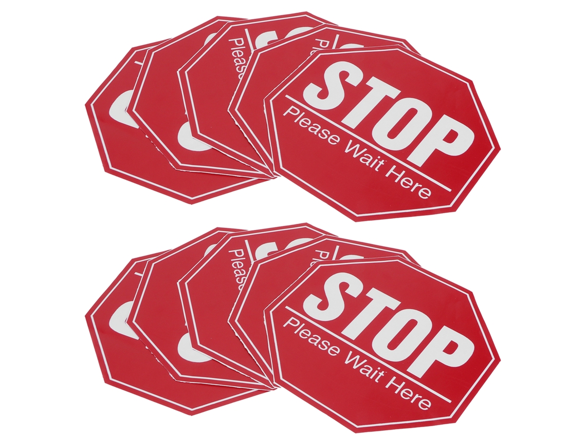 Conjunto de 2 Adesivos de Aviso de Distanciamento | S/MARCA