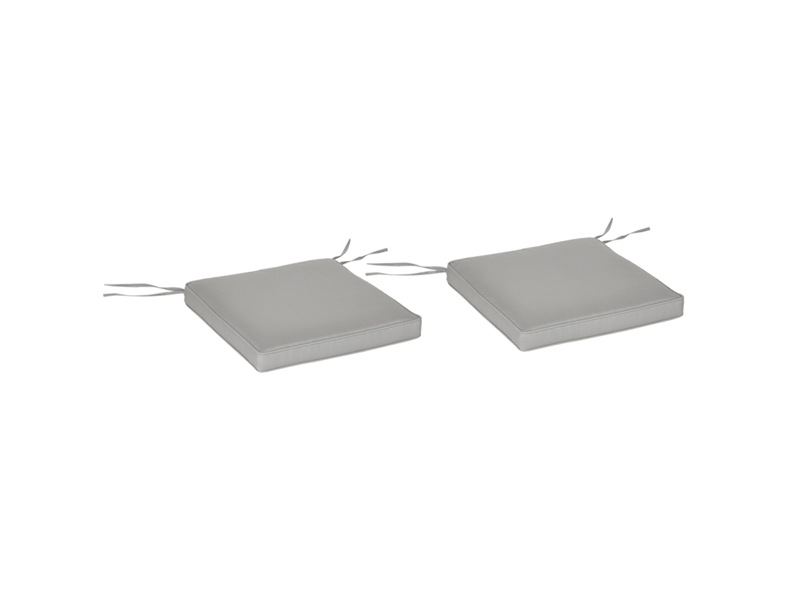 2 Almofadas para Cadeira de Jardim, lavável, estofamento 5cm, poliéster cinza claro BTFORUS