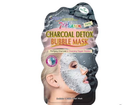 Máscara Facial de Bolhas Carvão Detox 7TH HEAVEN