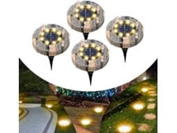 CONJUNTO DE 8 LUMINÁRIAS SOLARES AQUAFORGE com 16 LEDs IP65