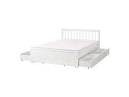 Cama Con 4 Cajones Beliani Olendon De Madera De Pino Blanco 150x206x82