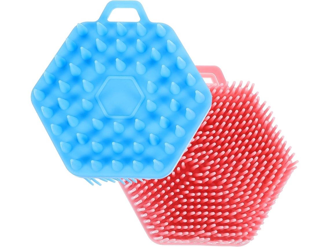 Conjunto De 2 Escovas Esfoliantes Corporais Silicone Collbath Com Cerdas Macias Para Banho E Corpo