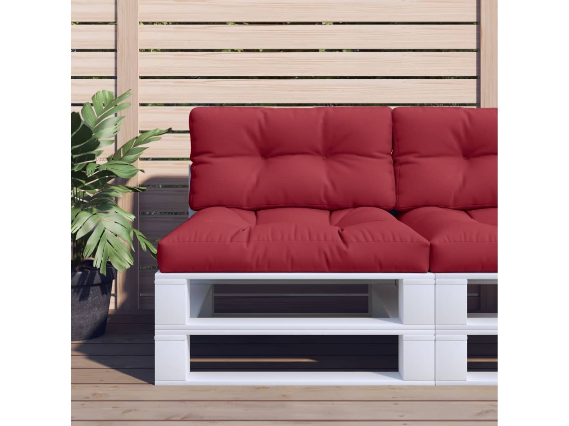 Vidaxl Almofadão Para Sofá De Paletes 80x40x12cm Tecido Vermelho Tinto