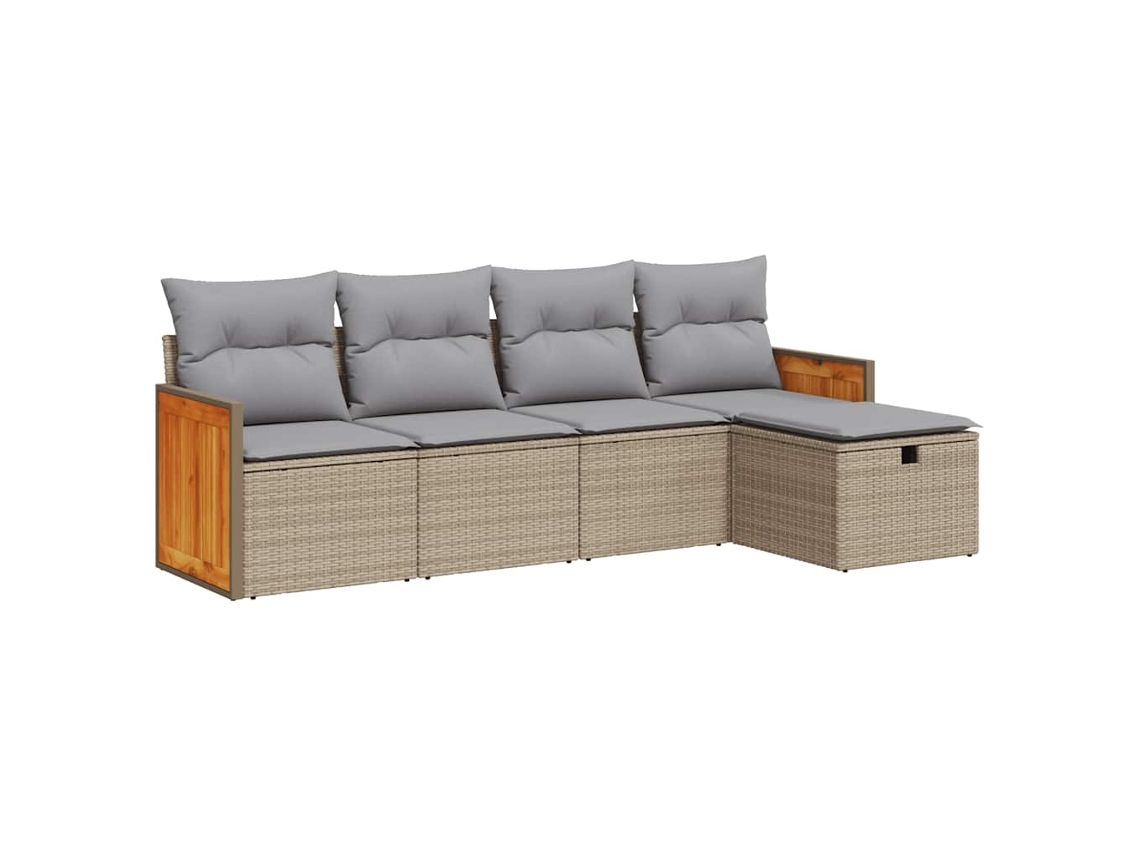 Garden Sofa Set, Garden Sofa Sets Vidaxl Bege Rattan / Vime (n/a)