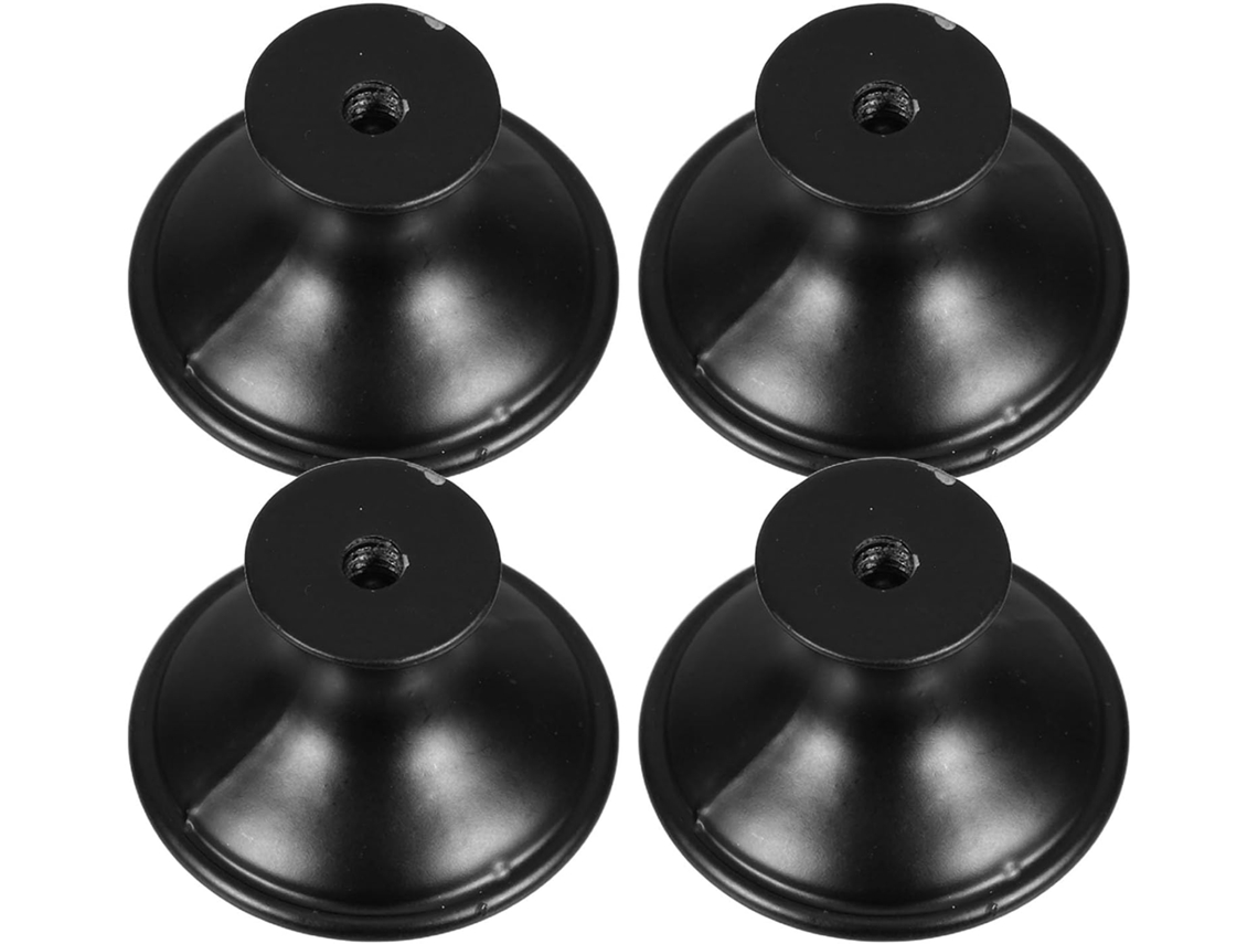 Conjunto De 4 Puxadores Redondos Em Aço Inoxidável, Na Cor Preta, Para Portas De Armários Cozinha, Da Vaguelly, Para
