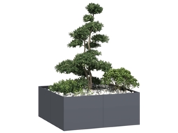 Vidaxl Vaso Floreira 100x100x40 Cm Aço Antracite