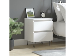 Vidaxl Mesa De Cabeceira 40x35x50 Cm Derivados De Madeira Branco