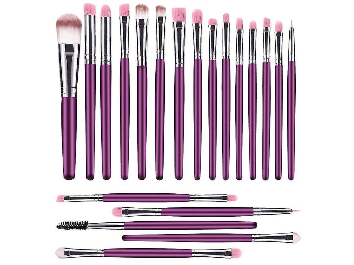Kit De 20 Pincéis De Maquiagem, Pincéis De Pó, Base, Sombra De Olhos, Eyeliner E Lábios Para Uso Diário E Profissional