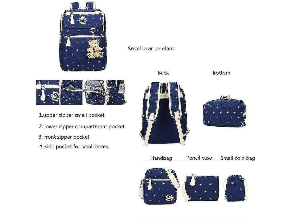 Mochila Adanina Wave Point Para Estudantes, Bolsa Casual Para Ensino Fundamental Olysi Shop