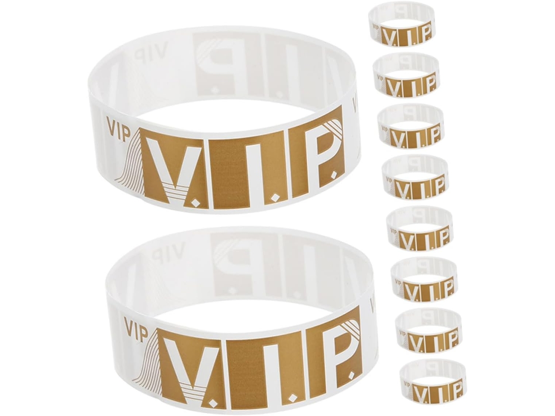 Pulseiras de papel Uonlytech 300vip para eventos, confortáveis e seguras, ideais para festivais e bares, com ajuste.