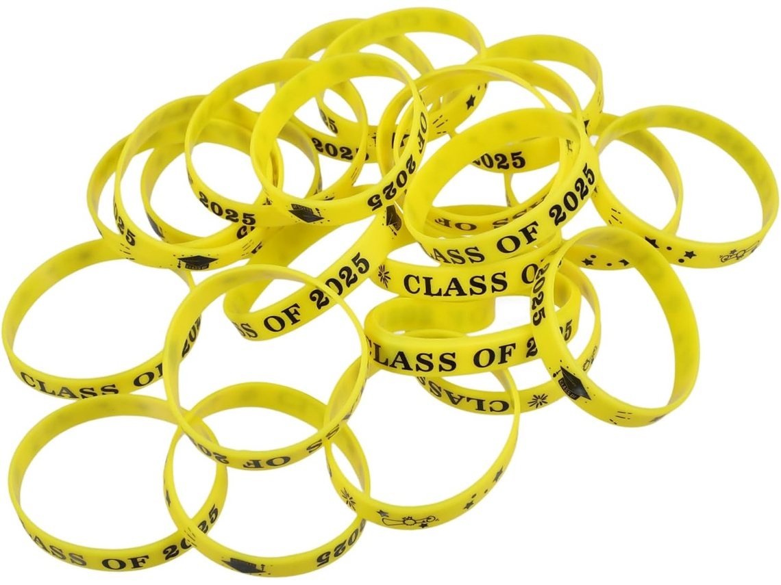 Pulseiras flexíveis de silicone para os formatos da temporada 2025, letras para festivais, 24 unidades, para estudantes e