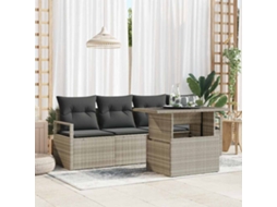 Vidaxl Conjunto De Sofá De Jardim 5 Unid. 4-número De Lugares Luz