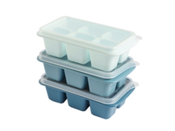 Conjunto De 3 Formas De Gelo Reutilizáveis, Versáteis E Fáceis De Usar, Em Silicone, Com Tampa, Para Uso Doméstico