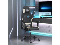 Vidaxl Cadeira De Gaming Tecido Cor Preto E Creme
