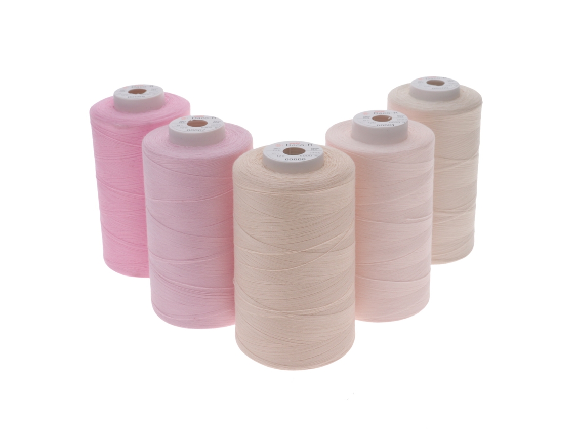 Conjunto de 5 fios de poliéster Dacor 120, 5.000 metros, mix 04 Rosé SEWFIL
