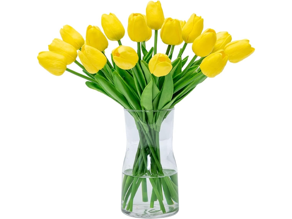 20 Unidades de Tulipas Artificiais de Látex com Toque Realista. AQUAFORGE