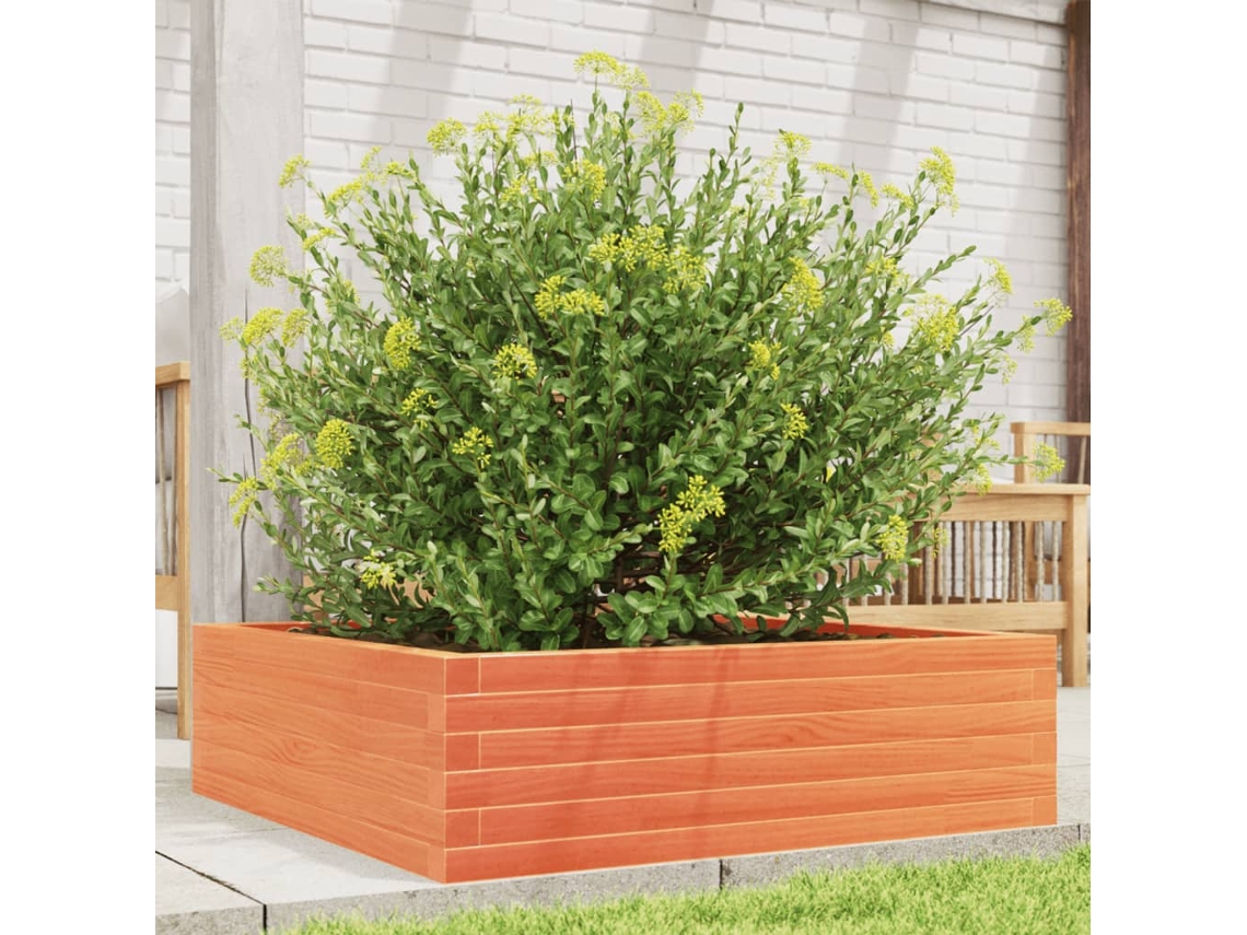 Vidaxl Vaso/floreira De Jardim 80x80x23 Cm Pinho Maciço Castanho-mel