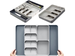 Organizador De Gaveta Para Talheres Ajustável, Expansível 28-50 Cm, 10-12 Compartimentos, Bandeja Utensílios Cozinha