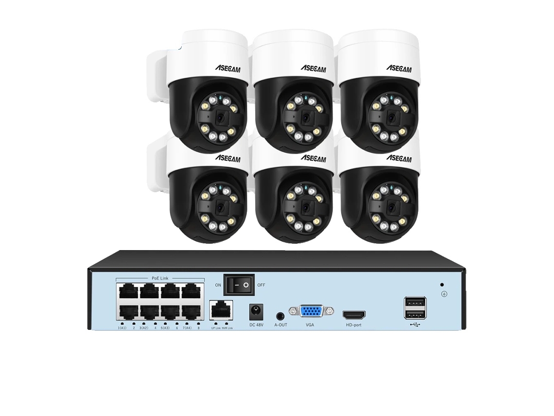 Sistema De Câmeras De Segurança, Resolução 8mp, Tecnologia De Detecção Facial, 8ch Nvr 6 Ai Camera, Nenhum Oem