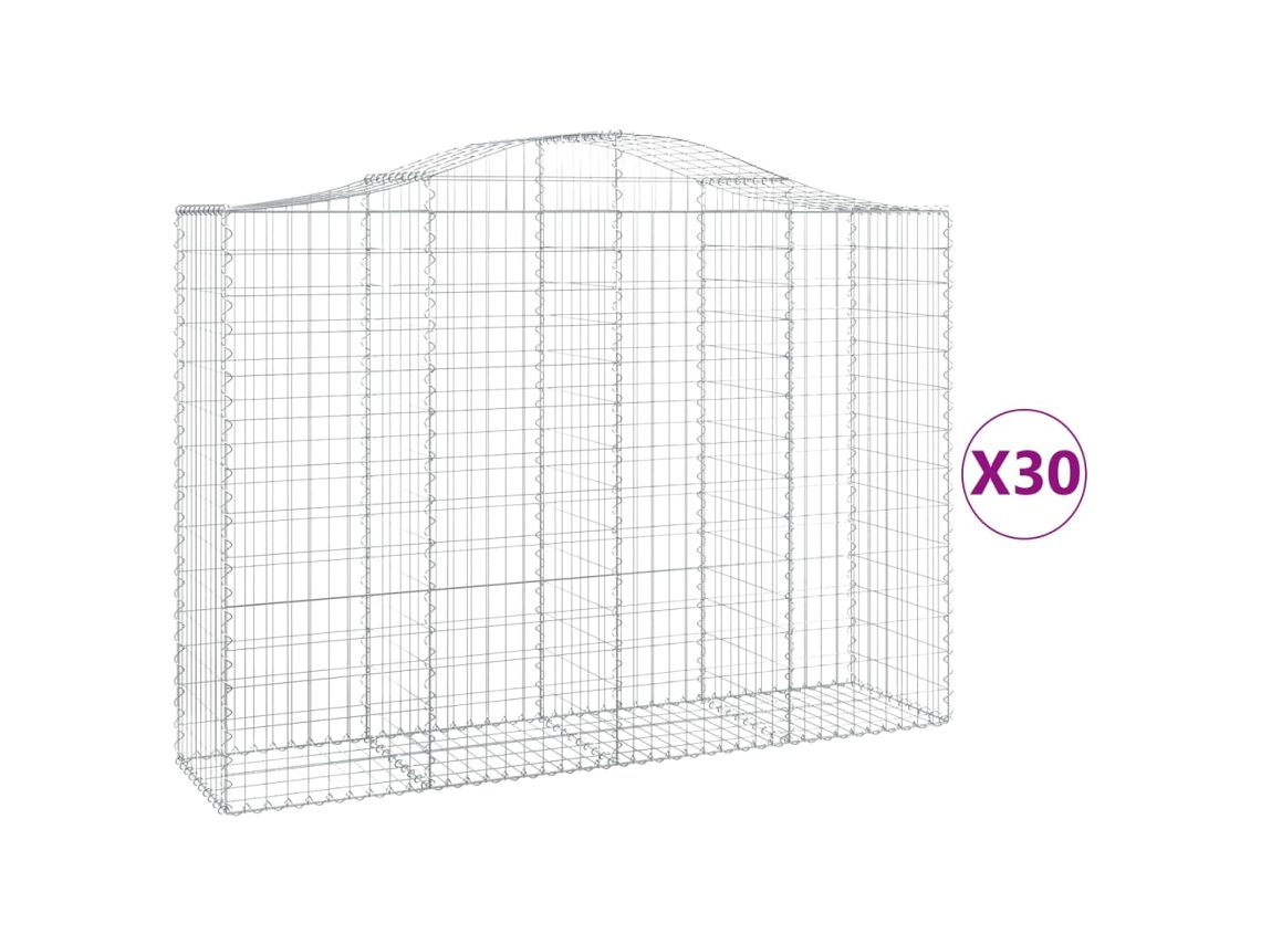 Gabion Basket, Gabion Baskets Vidaxl Prateado Ferro (200 X 50 X 140/160 Cm)