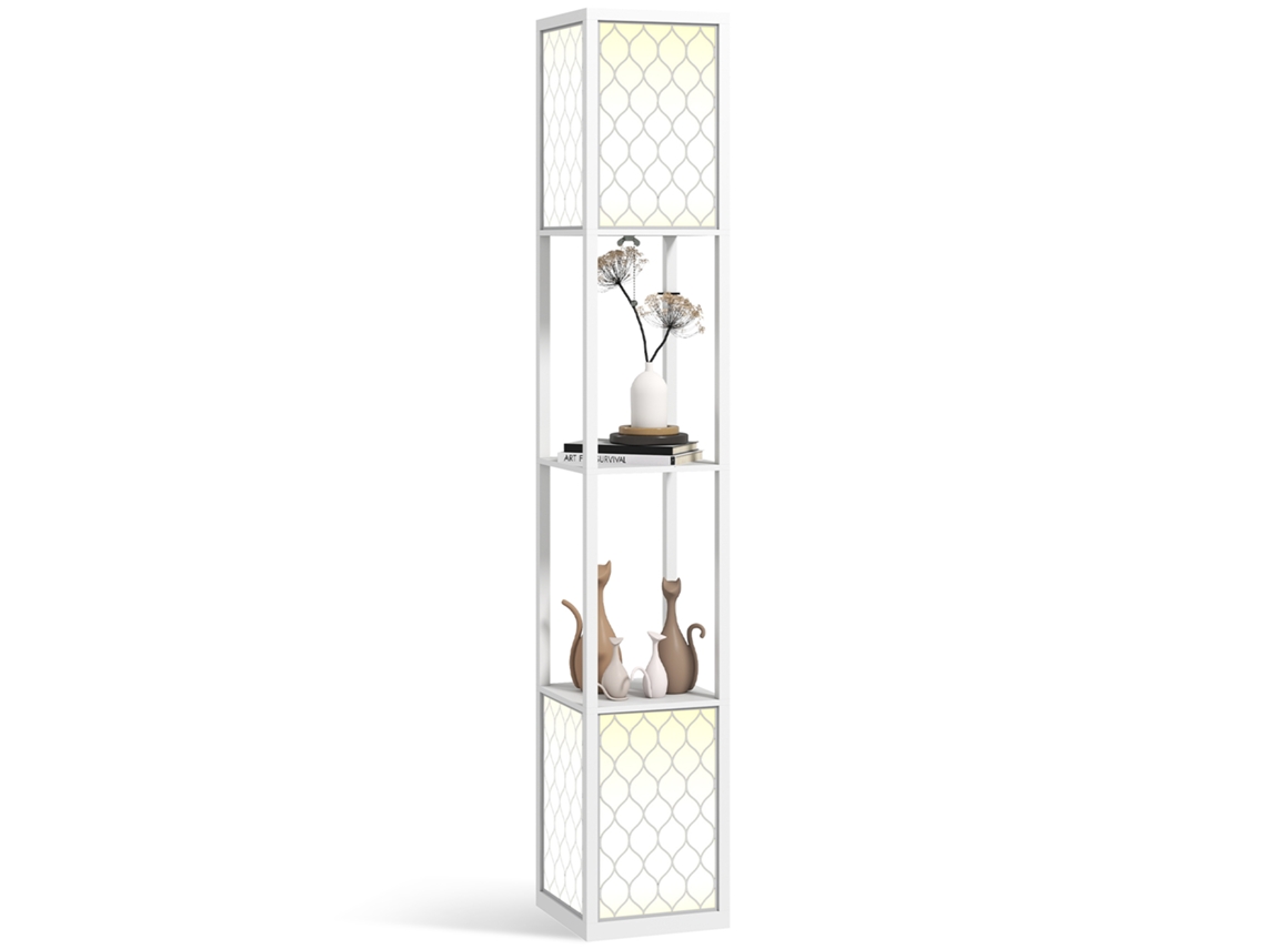 Candeeiro de Pé Mdf Cor Branco 26x26x156 cm Homcom