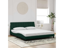 Vidaxl Estrutura De Cama Sem Colchão Hanko 180x200 Cm Veludo Verde-escuro