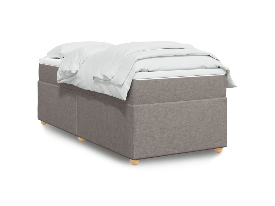 Vidaxl Cama Com Molas/colchão 90x190 Cm Tecido Castanho-acinzentado