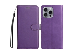 Capa Em Couro Pu Para Apple Iphone 16pro Max Roxo