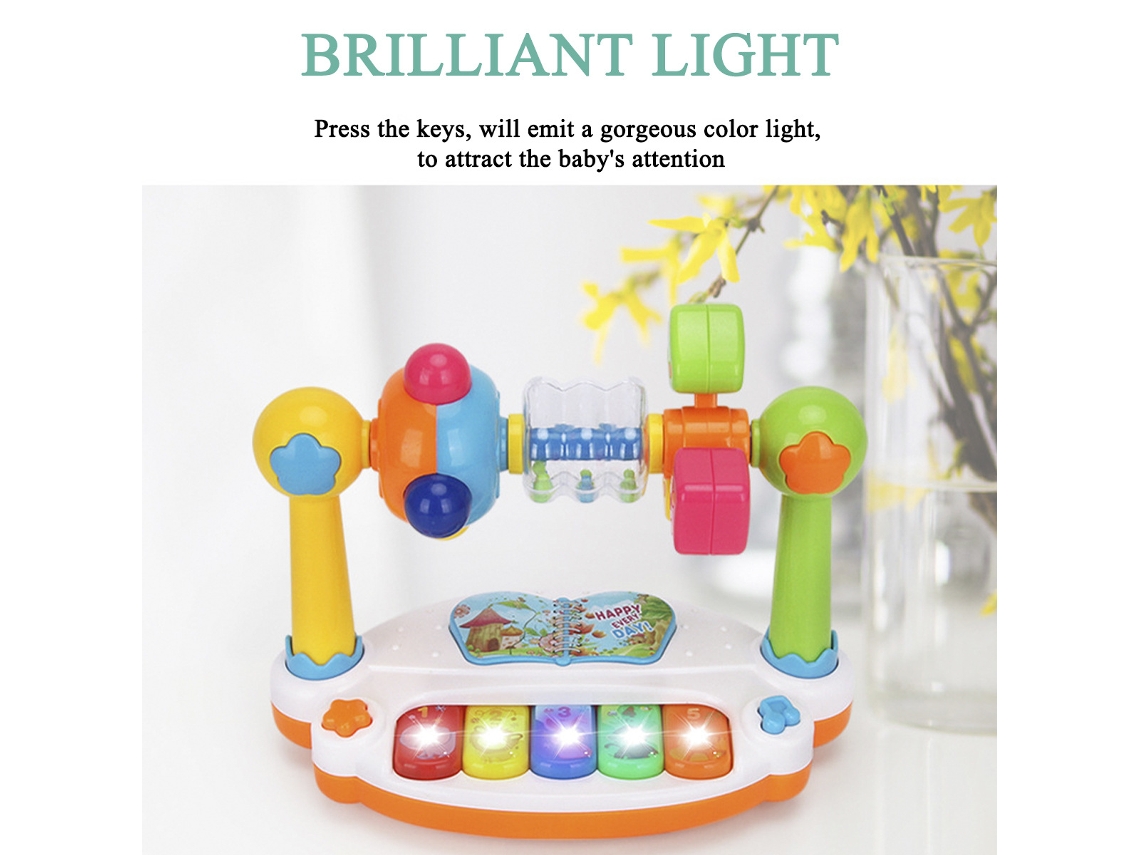 Teclado Eletrônico Multifuncional com Luzes, Perfeito para a Educação Infantil e para Ouvir Música.inglês CHENNNLS
