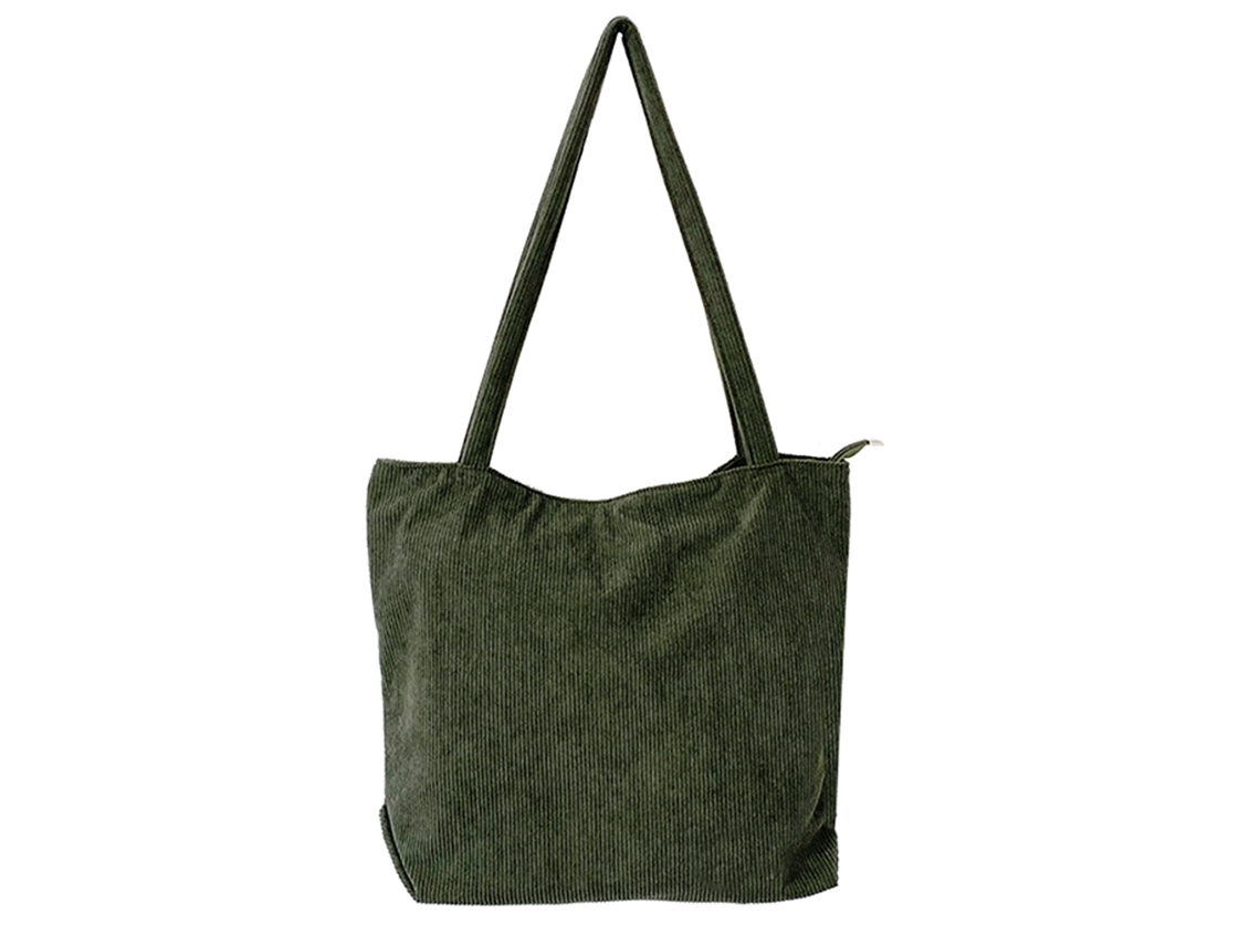 Bolsa Feminina de Veludo Cotelê, Casual, Tamanho Grande Verde oliva max AQUAFORGE