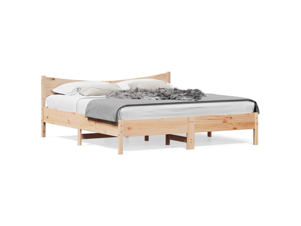 Bed Frame, Bed Frames Vidaxl Marrom Madeira De Pinho (180 X 200 Cm)