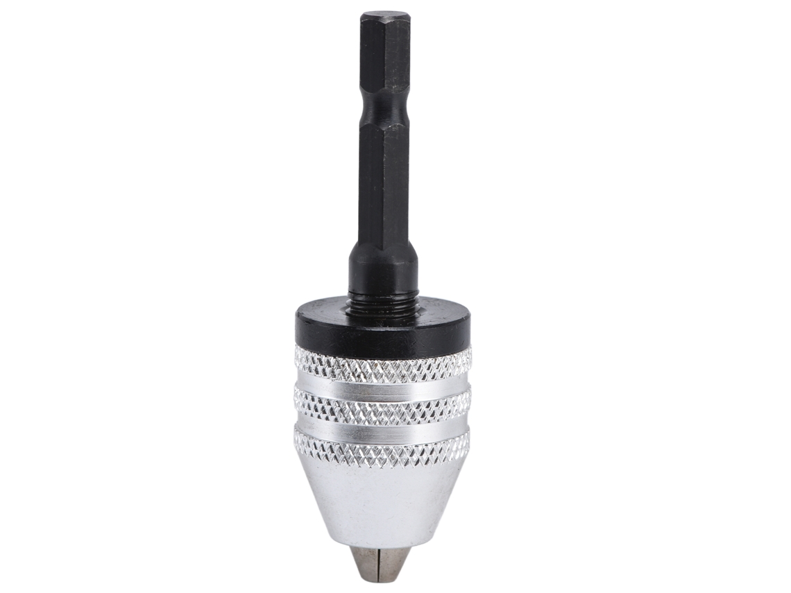 Adaptador De Mandril De Taladro Sin Llave Para Impact Driver 3 Fauces 1/4in Hexagonal 0.3‑6.5mm Plata