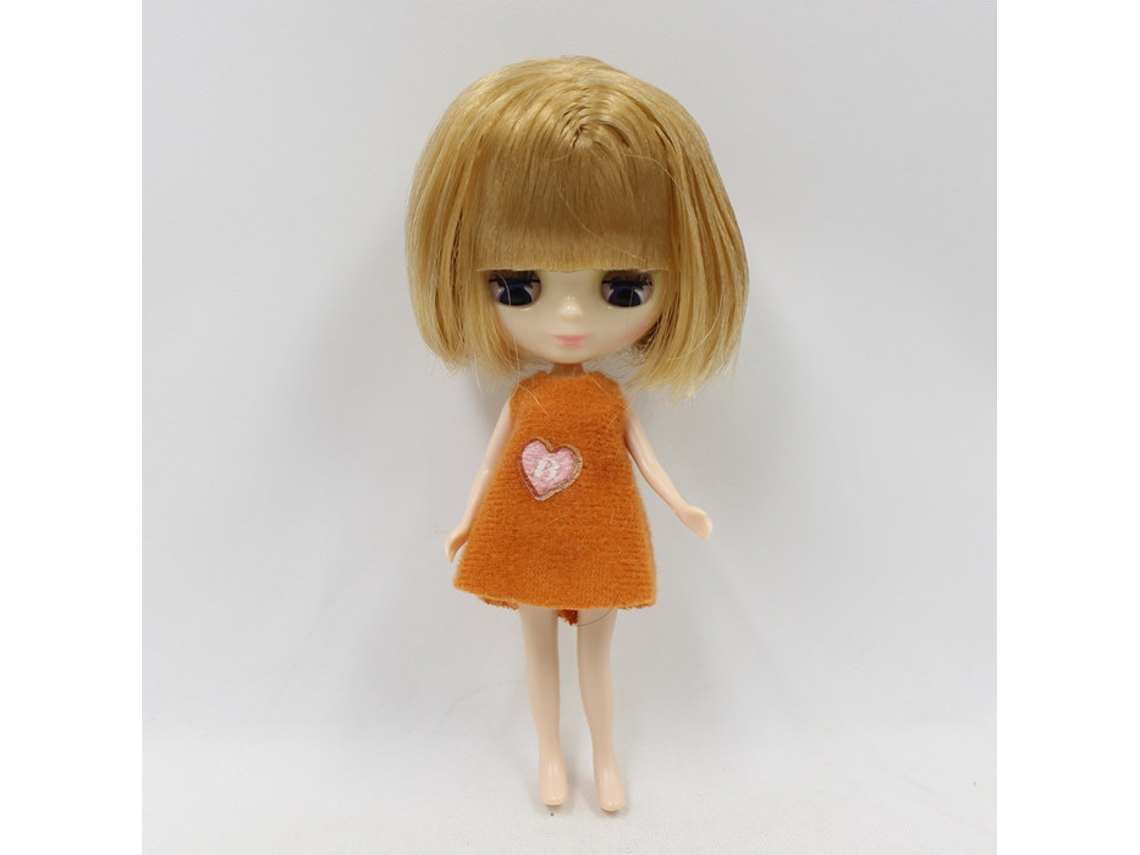 Mini Boneca, 10 Cm de Altura, Mini Brinquedo, Corte de Cabelo Curto Estilo Chanel MDUG