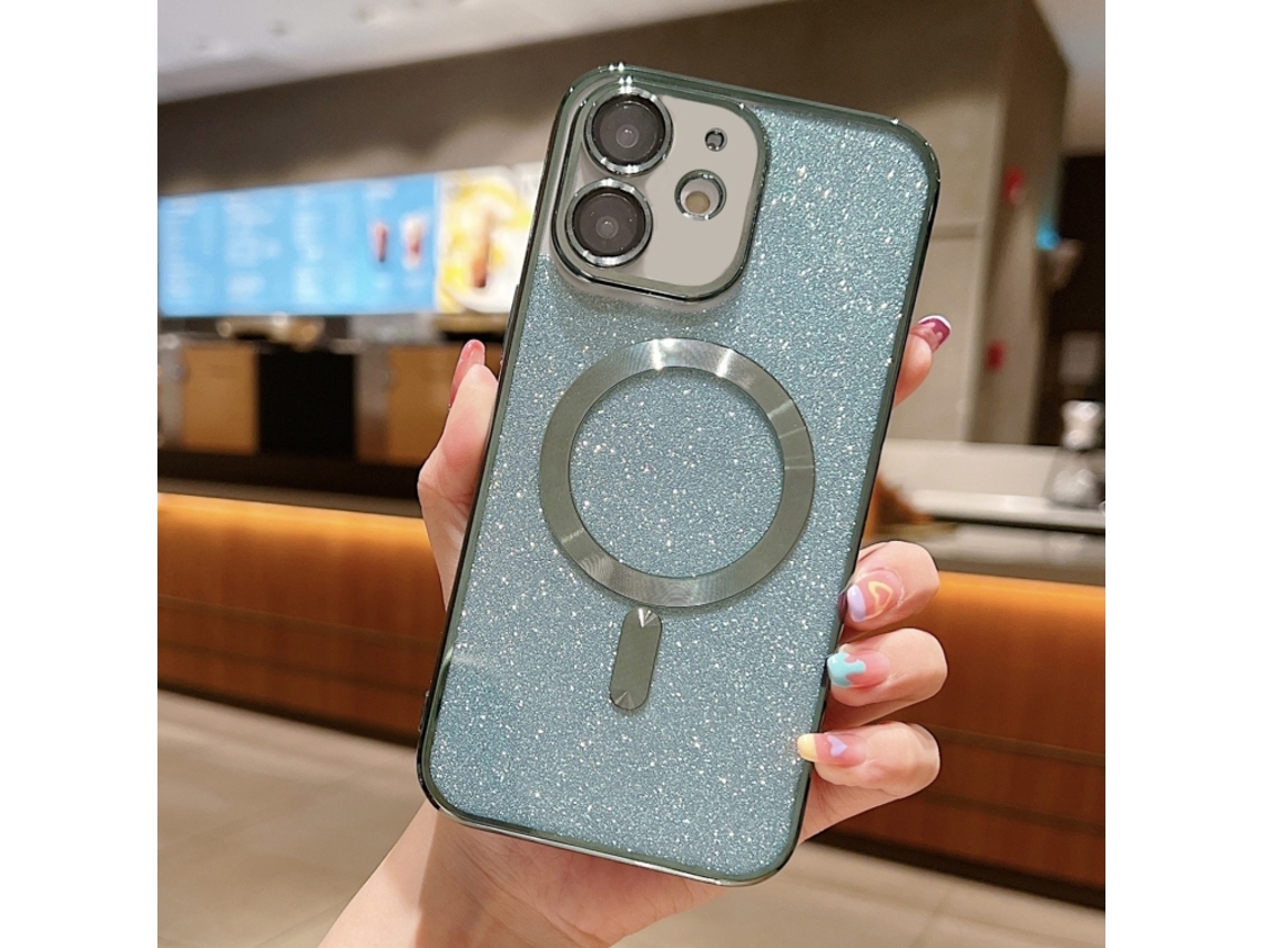 Capa De Tpu Para Iphone 11 - Glitter - Acabamento Eletroplástico - Magsafe