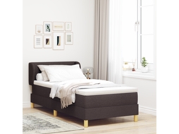 Cama Box Spring Com Colchão Em Castanho Escuro, 90x190 Cm, Tecido
