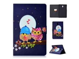 Capa Flip de Couro Estampada para Samsung Galaxy Tab A 10.5, Corujas No Galho