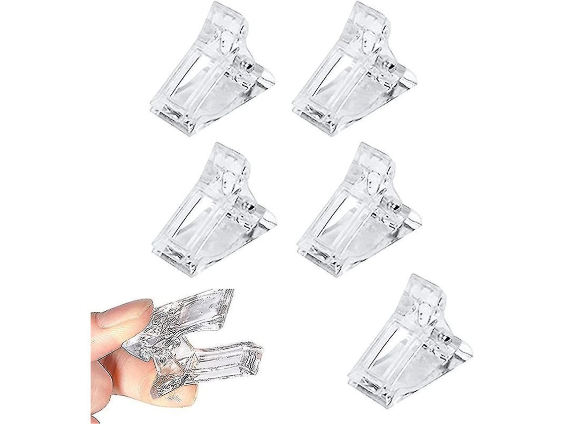 5 Peças de Alicates de Unhas Transparentes para Alongamento de Unhas com Gel Polygel Rápido