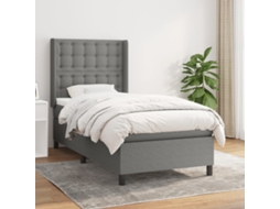 Vidaxl Cama com Molas/colchão 80x200 Cm Tecido Cinzento escuro