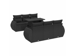 Garden Sofa Set, Garden Sofa Sets Vidaxl Preto Rattan / Vime (n/a)