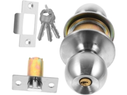 Fechadura Esférica De Aço Inoxidável Com Chaves, Fechadura Para Maçaneta De Porta Quarto, Fácil De Limpar Para Uso