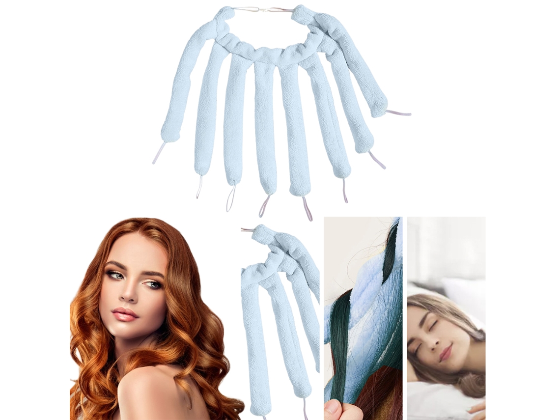 Cabelo Curler Sem Calor Headband Diy Curls Com 8 Varinhas De Cotton E Veludo Coral Para De Cabelo Ondulado