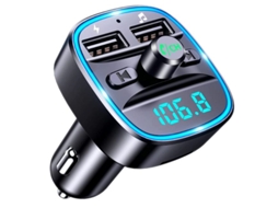 Transmissor Fm Bluetooth Yizhood T25s Dual Usb Tf/usb Led Preta