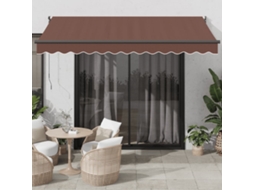 Vidaxl Toldo Retrátil Manual 350x250 Cm Castanho