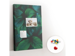 Quadro De Cortiça Folhas Grandes Tropicais Para O Corredor Espelharte (40x60 Cm)