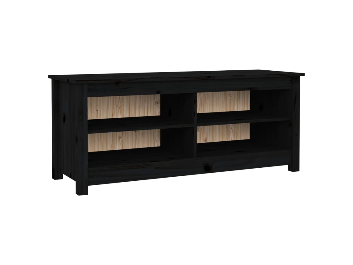 Banco Sapateira 110x38x45,5 Cm Pinho Maciço Preto MAISON EXCLUSIVE