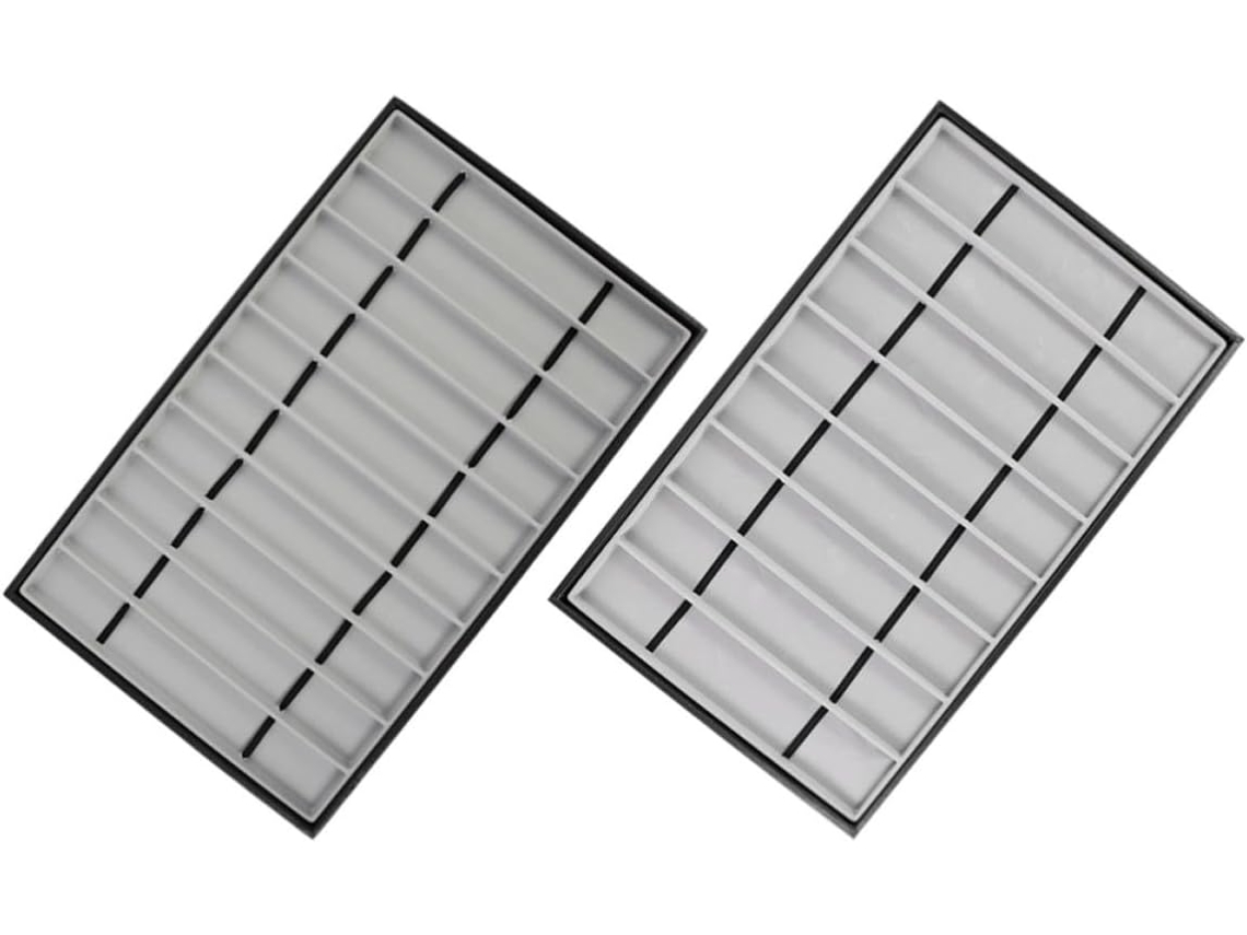 Bandeja Relógios Mdf Preto Couro 2 Peças Multifuncional Protege Pulseiras Armazenamento Elegante Doméstico Uso GOKOCO