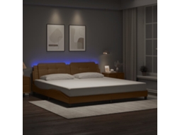 Vidaxl Estrutura De Cama Com Led Sem Colchão Zadar 200x200 Cm Cappuccino